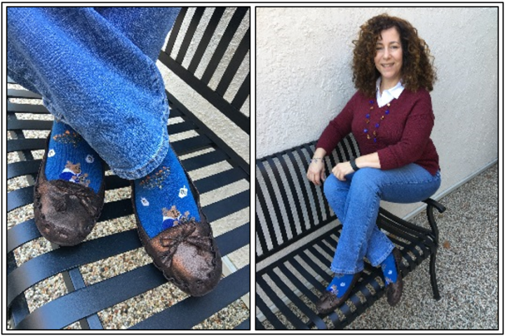 Day 13 - bronze loafers and another pair of Hanukkah socks