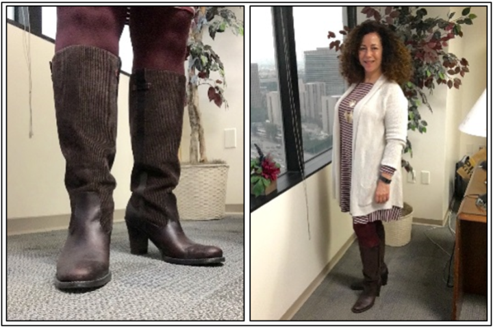Day 22 - brown boots with corduroy shaft